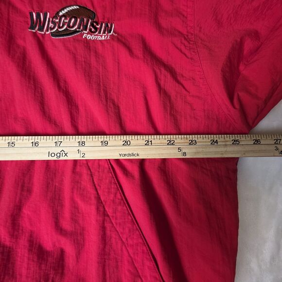 Vintage  NCAA Wisconsin Badgers Mens Large Red Pullover - Picture 6 of 10